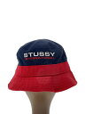 【中古】STUSSY◆バケットハット/--/RED/メンズ【服飾雑貨他】
