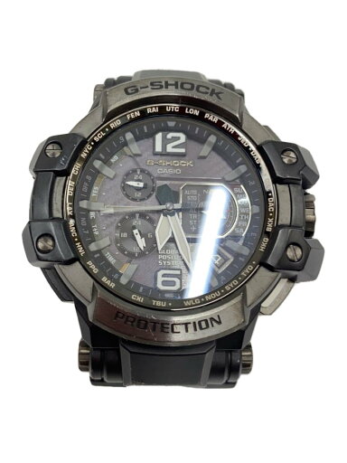 【中古】CASIO◆ソーラー腕時計/アナログ/ラバー/ブラック/ブラック/GPW-1000//【服飾雑貨他】 【中古】CASIO◆ソーラー腕時計/アナログ/ラバー/ブラック/ブラック/GPW-1000//【服飾雑貨他】
