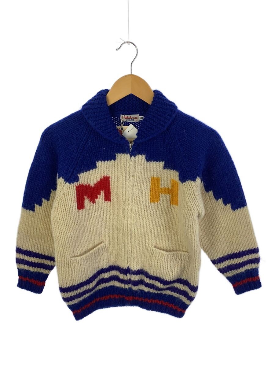 【中古】MIKI HOUSE◆カーディガン/130cm/ウール/恐竜//【キッズ】