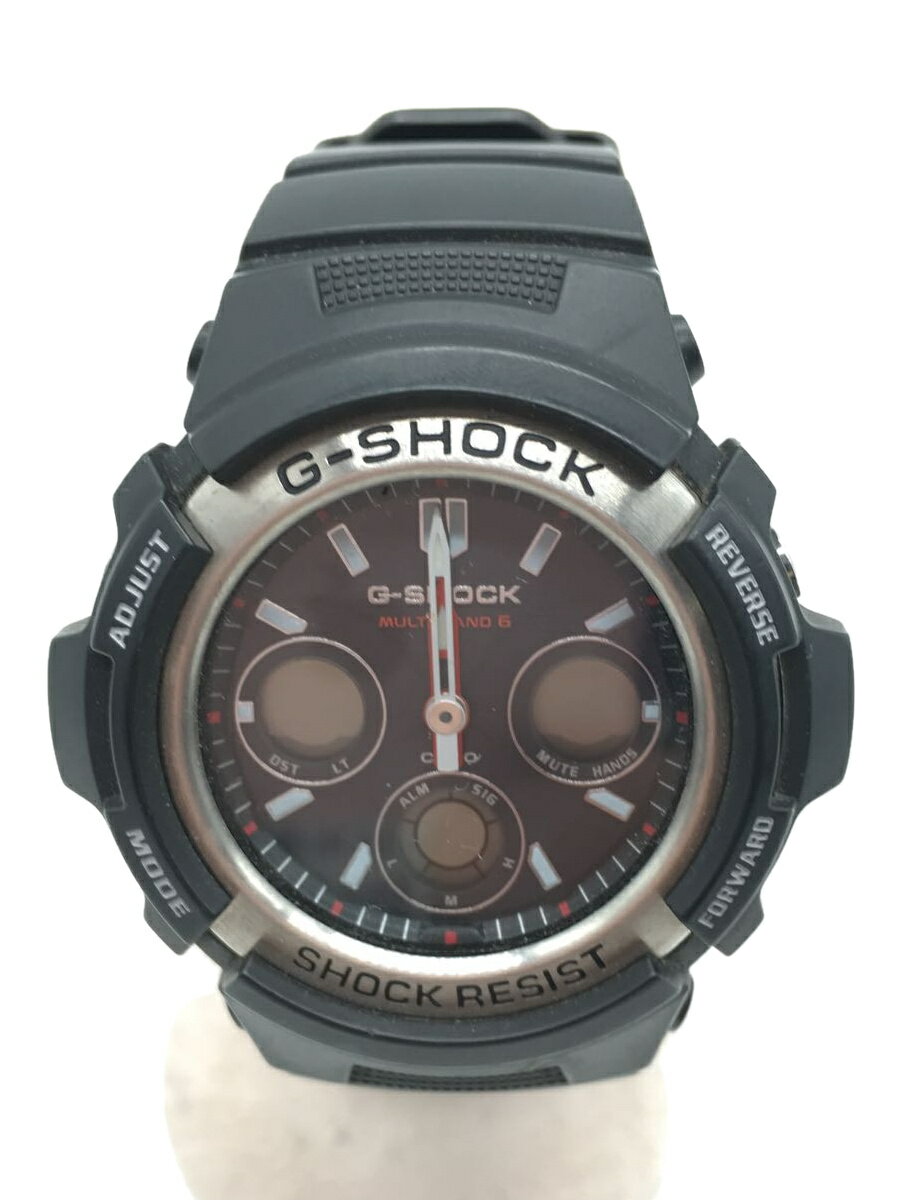 【中古】CASIO◆ソーラー腕時計/--/ラバー/AWG-M100【服飾雑貨他】