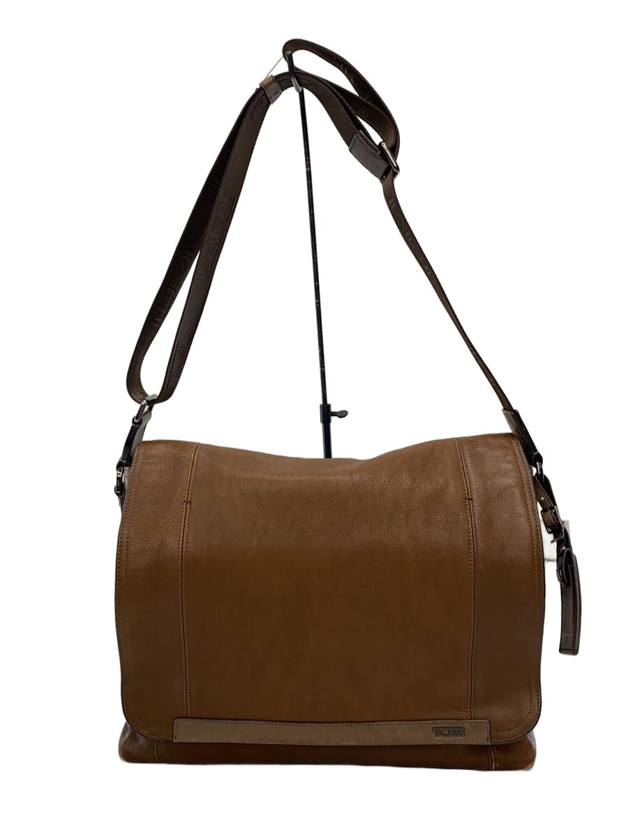 【中古】TUMI◆ショルダーバッグ/レザー/BRW/68670B/角スレ有【バッグ】