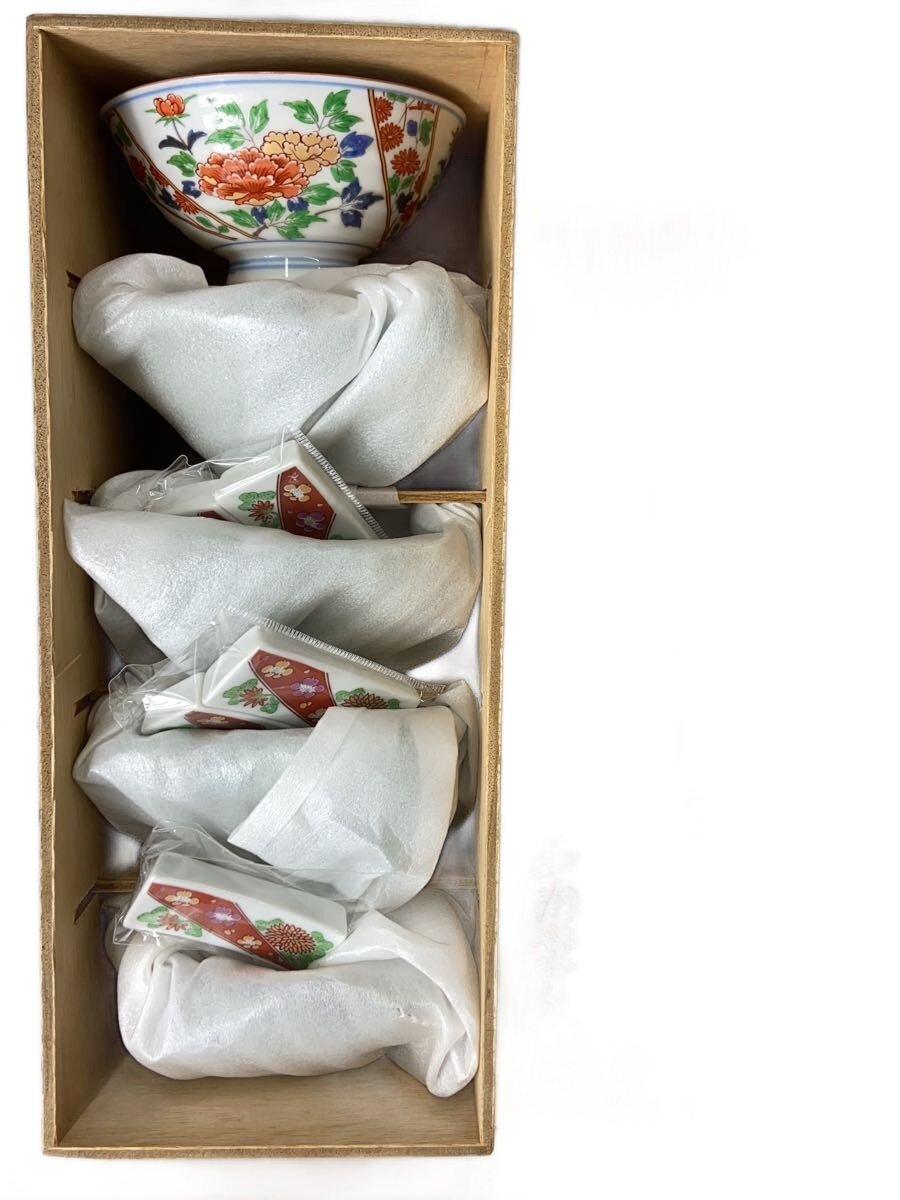 【中古】西陶謹製茶碗/和食器/5点セット/ホワイト/有田焼/波佐見【キッチン用品】