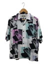 【中古】WACKO MARIA◆CHET BAKER / HAWAIIAN SHIRT/XS/レーヨン/WHT/総柄【メンズウェア】