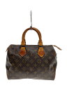 【中古】LOUIS VUITTON◆1)スピーディ25_モノグラム・キャンバス_BRW/PVC/BRW/レザーヒビワレ・シミヨゴレ・角スレ【バッグ】(4)