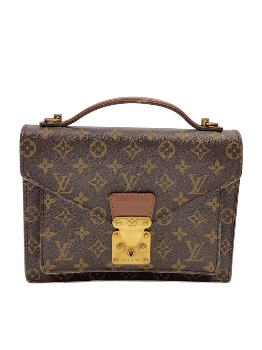 Attache Case - 【中古】LOUIS VUITTON◆モンソー_モノグラム・キャンバス/PVC/BRW/モノグラム【バッグ】