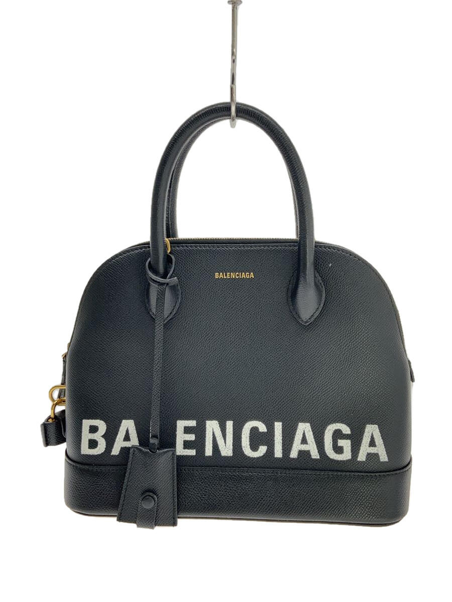 【中古】BALENCIAGA◆ヴィルトップハンドルS/レザー/518873・1000・Z・535269/ショルダーストラップ欠損【バッグ】