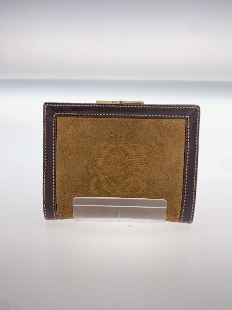 【中古】LOEWE◆2つ折り財布/スウェード/CML/無地/メンズ//【服飾雑貨他】