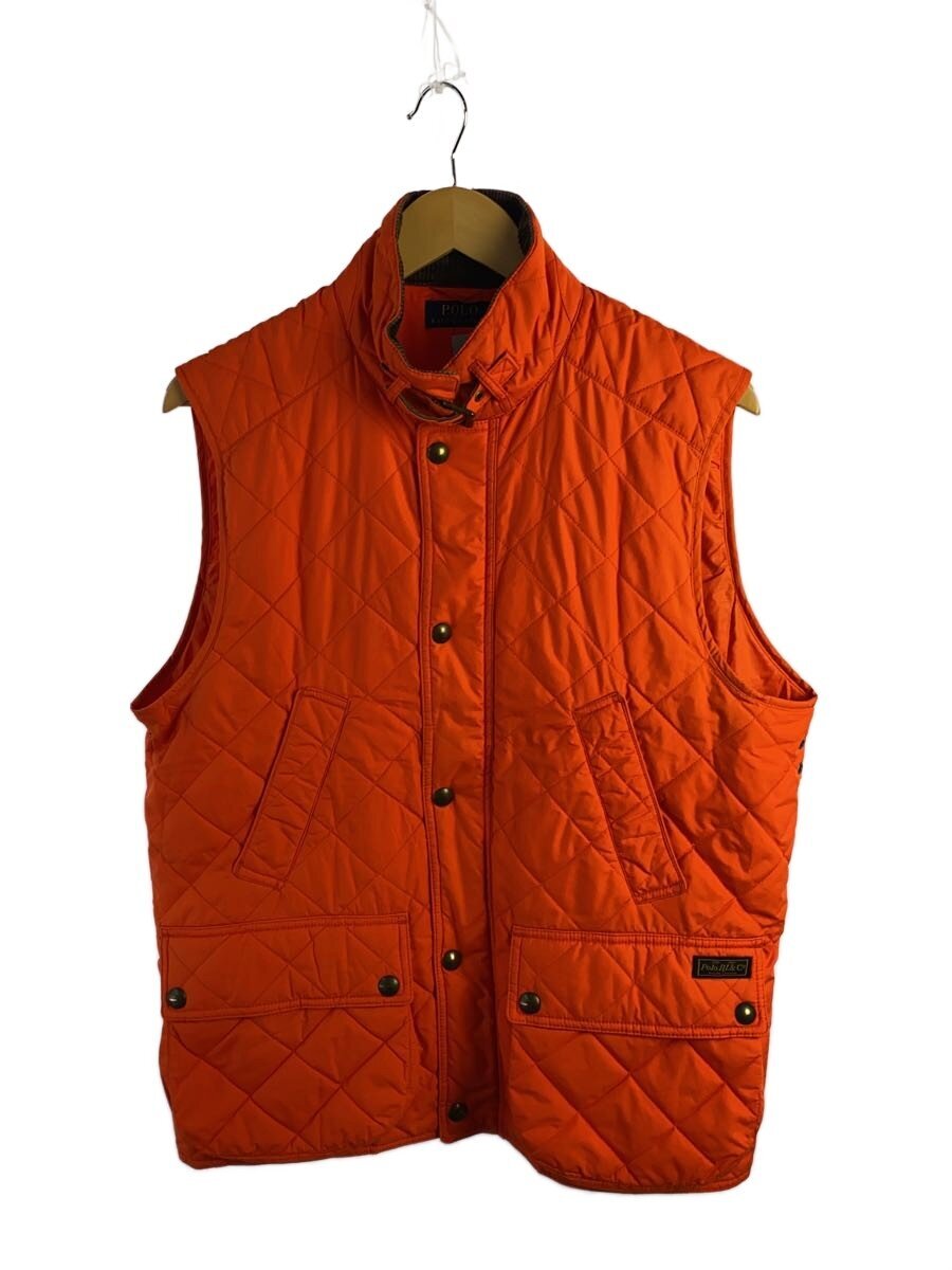 【中古】POLO RALPH LAUREN◆ベスト/M/ナイロン/オレンジ/7286661HHYY【メンズウェア】