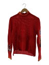 【中古】LOUIS VUITTON◆19SS/LVビーズ装飾ハイネックニット/XS/コットン/RED【レディースウェア】