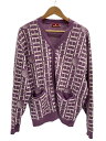 【中古】HELLRAZOR◆H MONO CARDIGAN/カーディガン/XL/アクリル/PUP/総柄【メンズウェア】