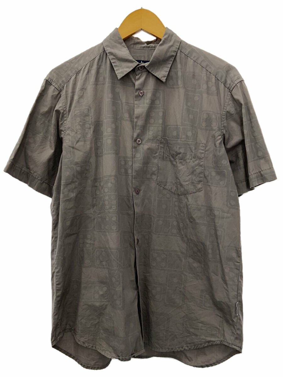 【中古】STUSSY◆90s/ダイス柄/半袖シャツ/M/コットン/GRY//【メンズウェア】