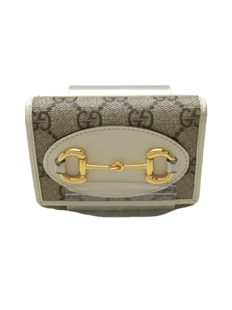 【中古】GUCCI◆644462/ホースビットコンパクトウォレット/3つ折り財布/レザー/CML/総柄/レディース【服飾雑貨他】