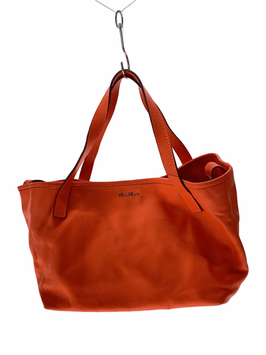 【中古】MAX MARA◆トートバッグ/レザー/ORN/無地【バッグ】