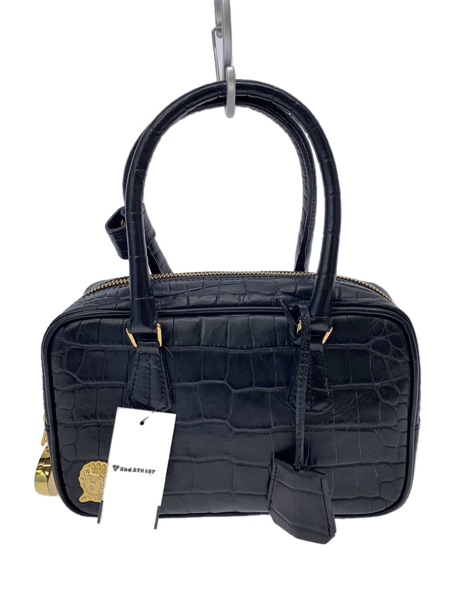 【中古】A.D.M.J.◆ハンドバッグ/レザー/BLK【バッグ】