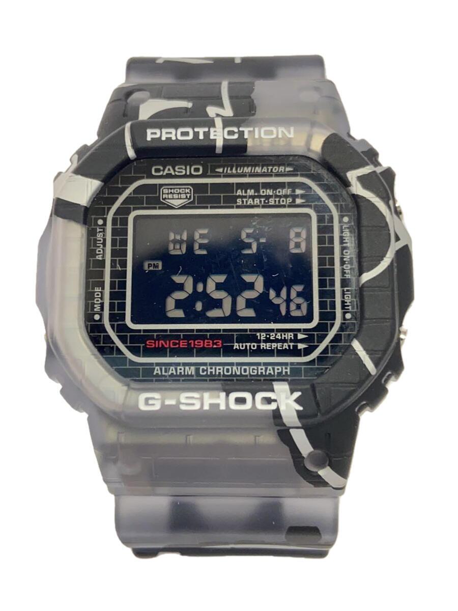 【中古】CASIO◆クォーツ腕時計_G-SHOCK/デジタル/ラバー/BLK/GRY/DW-5000SS【服飾雑貨他】