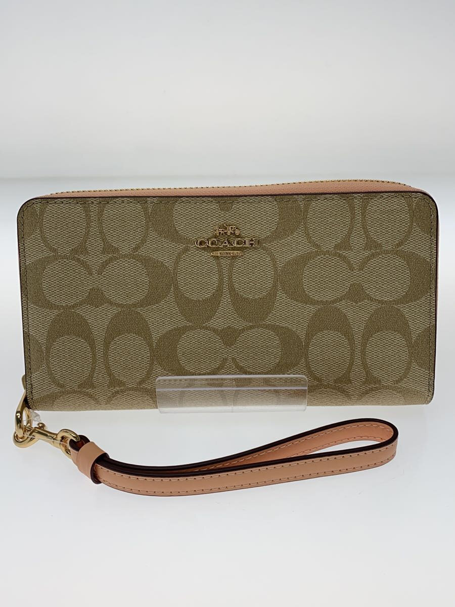【中古】COACH◆ロングジップアラウンドウォレット/長財布/BEG/総柄/レディース/C4452【服飾雑貨他】