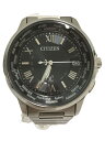 【中古】CITIZEN◆ソーラー腕時計/アナログ/ステンレス/BLK/SLV/H149-T018335【服飾雑貨他】