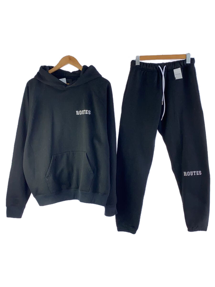 【中古】ROUTES/パーカー/セットアップ/M/コットン/BLK【メンズウェア】