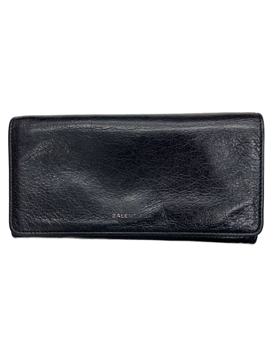 【中古】BALENCIAGA◆長財布/レザー/BLK/メンズ/542008・1000・V・555583/擦れ・変色有【服飾雑貨他】