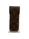 【中古】LOUIS VUITTON◆エテュイ・スティロ_モノグラム・キャンバス_BRW/PVC/BRW/総柄/メンズ【服飾雑貨他】
