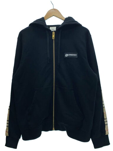 【中古】BURBERRY◆ジップパーカー/M/コットン/BLK/8024543【メンズウェア】 【中古】BURBERRY◆ジップパーカー/M/コットン/BLK/8024543【メンズウェア】