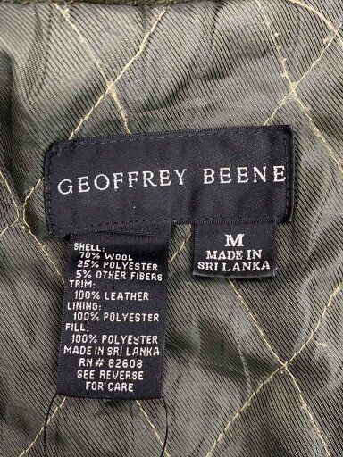 【中古】GEOFFREY BEENE◆ジャケット/M/ウール/KHK/無地【メンズウェア】