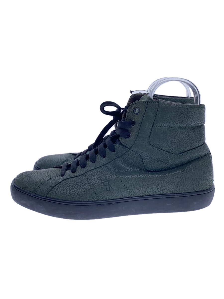 【中古】TOD’S◆ハイカットスニーカー/サイズ8 1/2/GRN/レザー【シューズ】