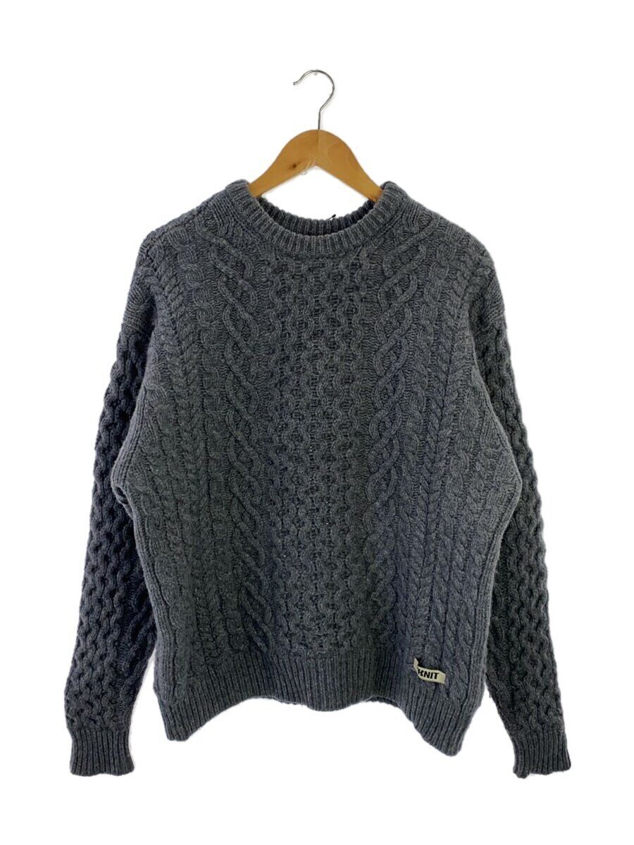 【中古】NKNIT◆24AW/ハートニット/0/ウール/グレー/無地/24AW-N104【レディースウェア】