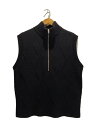 【中古】CINOH◆ニットベスト(厚手)/44/ウール/BLK/23WKN600/EX. ARGYLE CABLE KNIT HALF//【メンズウェア】