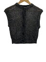 【中古】H BEAUTY&YOUTH◆スパンコール/ニットベスト(薄手)/--/ポリエステル/BLK/無地/1618-199-1037【レディースウェア】