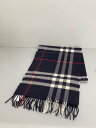 【中古】BURBERRY LONDON◆マフラー/カシミア/NVY/チェック/メンズ/8015542【服飾雑貨他】