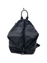 【中古】BARCOS◆4way シュリンクレザーリュック&ポシェット/リュック/レザー/BLK【バッグ】