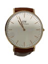 【中古】Daniel Wellington◆クォーツ腕時計/アナログ/レザー/BRW//【服飾雑貨他】