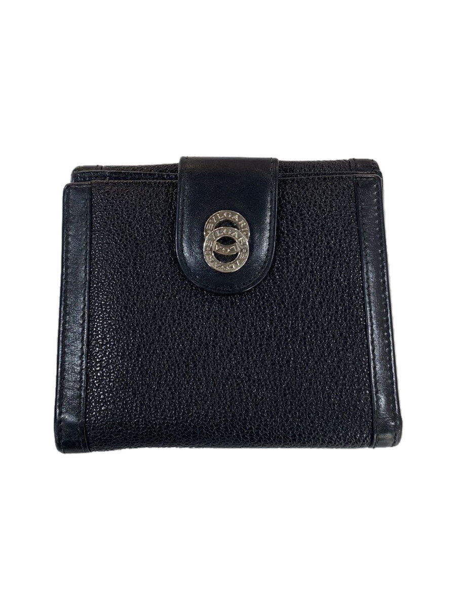 【中古】BVLGARI◆2つ折り財布/レザー/BLK/メンズ/T13989【服飾雑貨他】