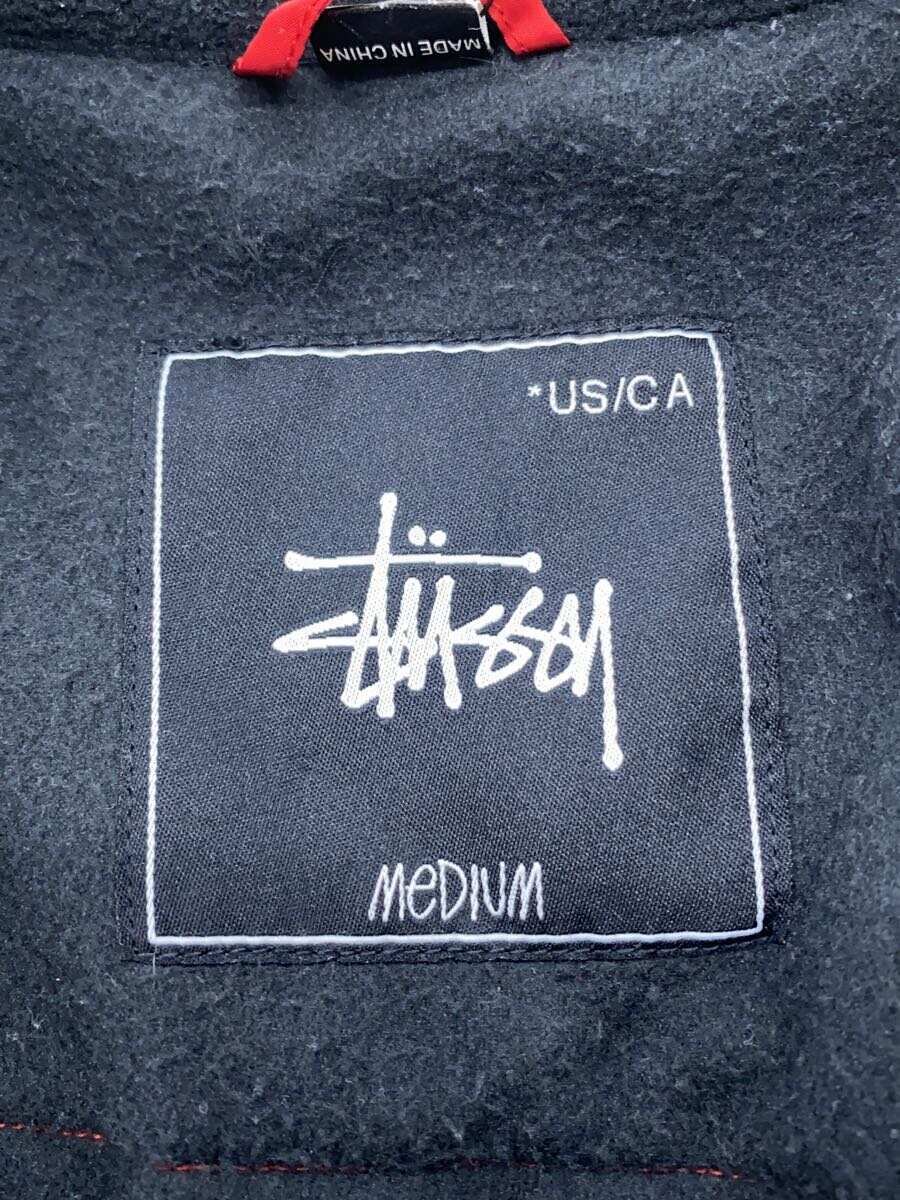 【中古】STUSSY◆フリースベスト/M/ポリエステル/BLK【メンズウェア】