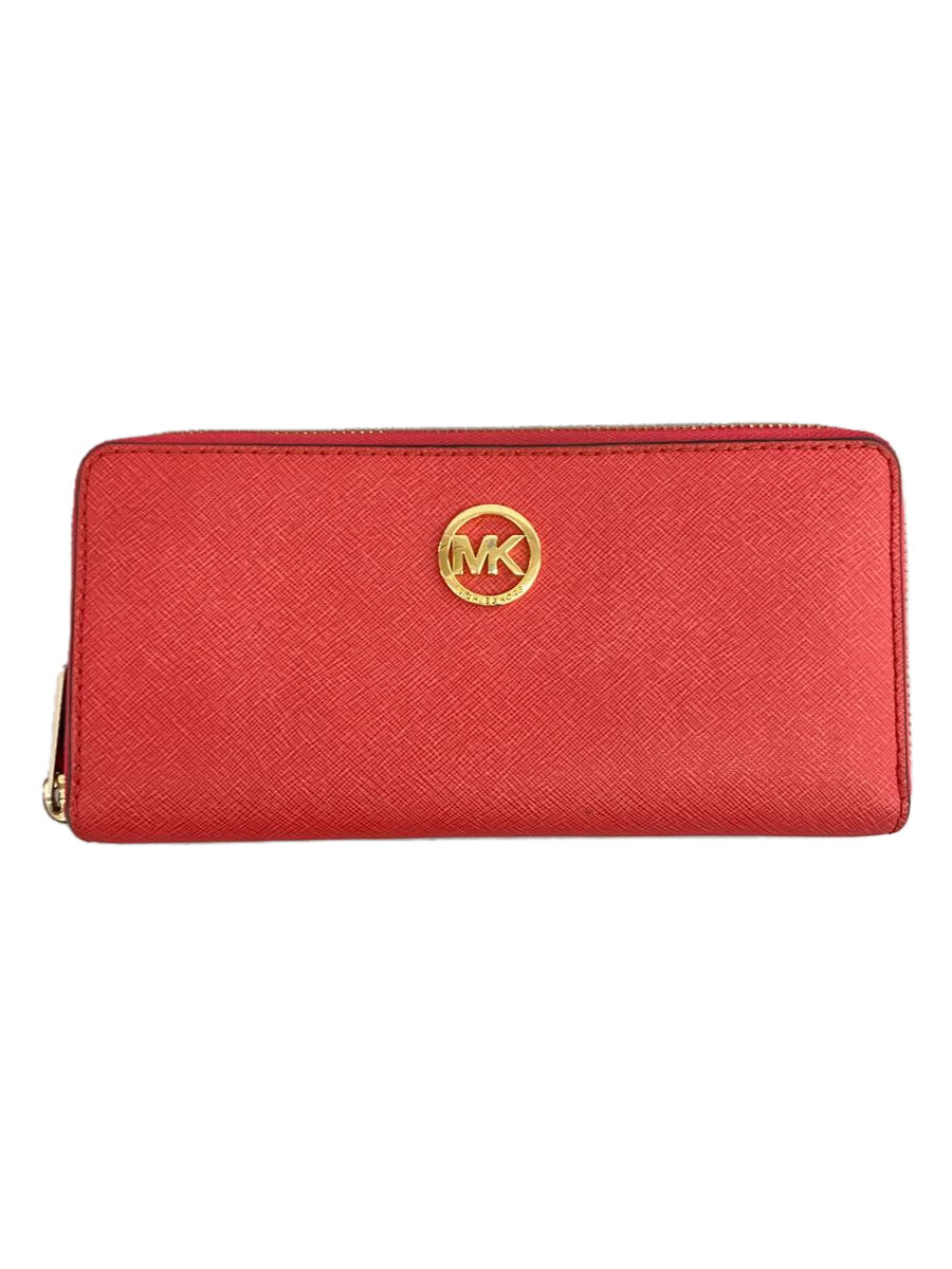 【中古】MICHAEL KORS◆ラウンドジップ/長財布/PVC/PNK/無地/レディース/35H3GTV23L【服飾雑貨他】