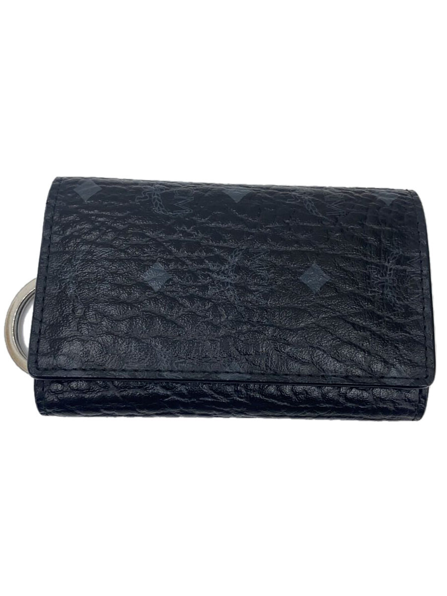 【中古】MCM◆3つ折り財布/レザー/BLK/メンズ【服飾雑貨他】