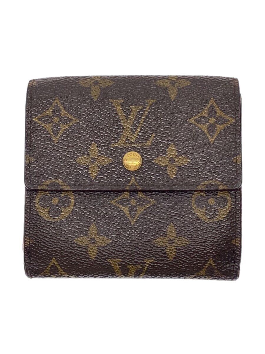 【中古】LOUIS VUITTON◆ポルト・モネ・ビエ・カルト・クレディ_モノグラム・キャンバス_BRW/PVC/BRW/総柄/レディース【服飾雑貨他】