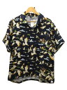 【中古】HUMAN MADE◆GAUZE ALOHA SHIRT/半袖シャツ/L/コットン/NVY/総柄【メンズウェア】