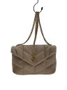 【中古】SAINT LAURENT◆ショルダーバッグ/レザー/BEG/無地/620333【バッグ】