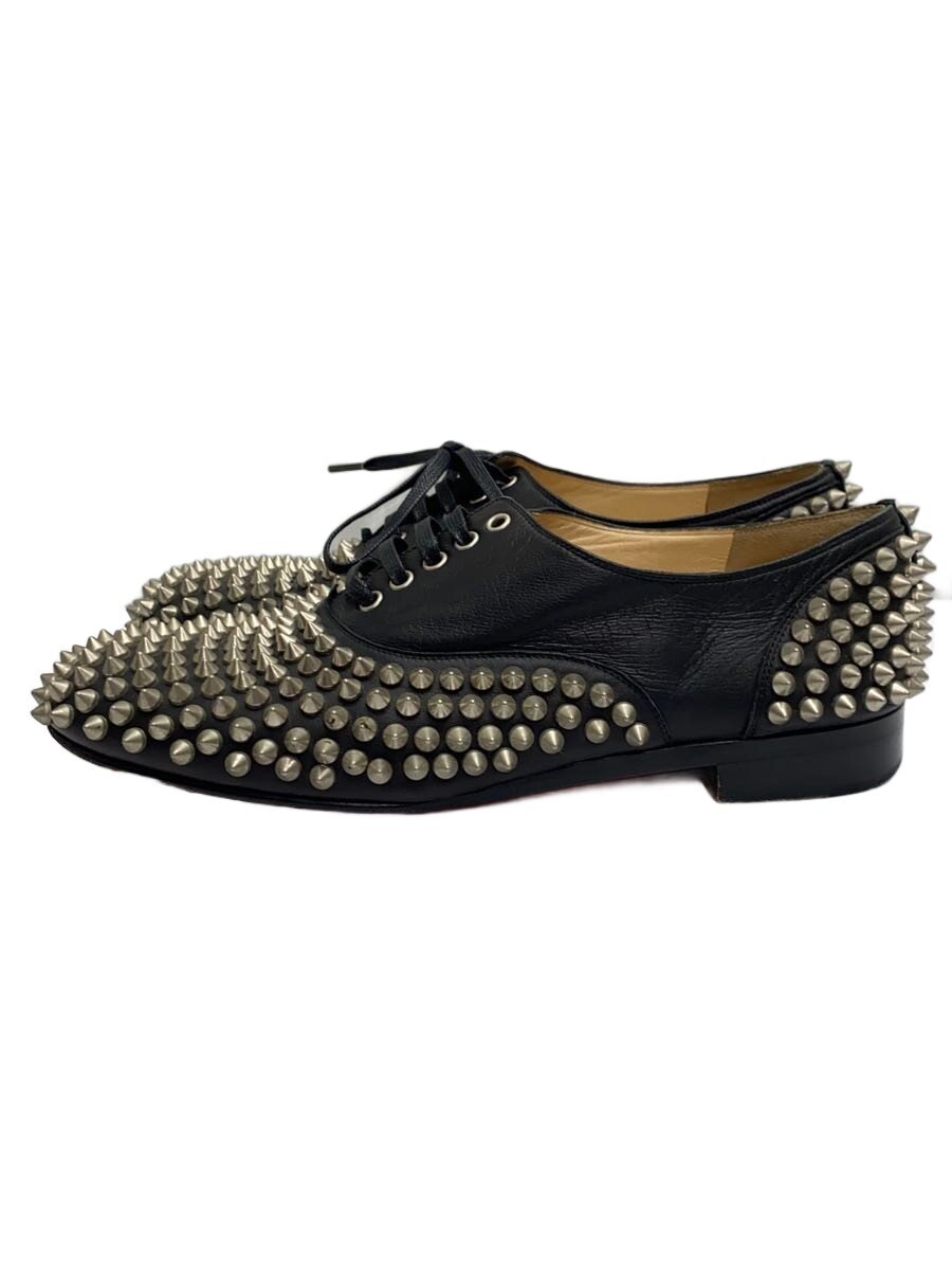 Christian Louboutin◆FREDDY FLAT CALF PLONGE/37/ブラック/青錆有・底面擦れ有