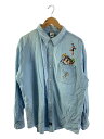 【中古】Warner Bros.◆90s/長袖シャツ/XL/コットン/BLU【メンズウェア】(4)