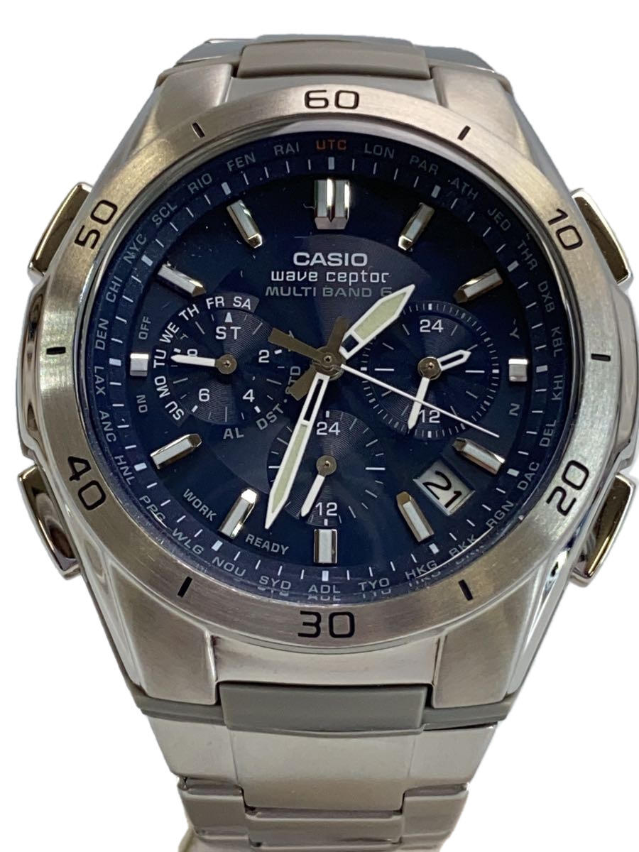 【中古】CASIO◆ソーラー腕時計・WAVE