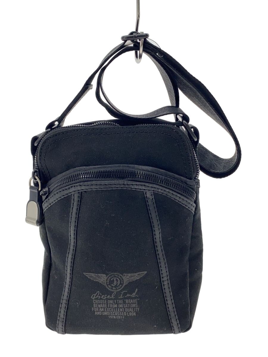 DIESEL - 【中古】DIESEL◆ショルダーバッグ/キャンバス/BLK/無地【バッグ】