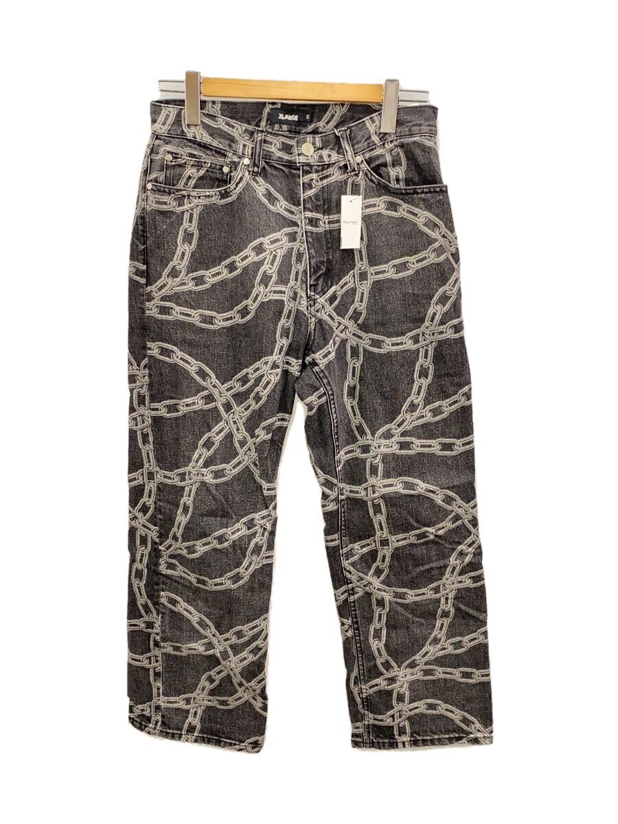 【中古】X-LARGE◆×Crawling Death CHAIN DENIM PANsボトム/32/BLK/101241031023【メンズウェア】