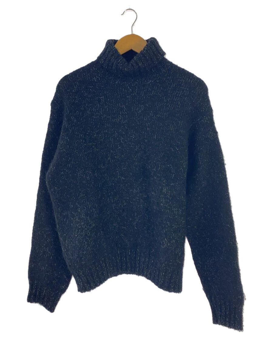 【中古】Calvin Klein Jeans◆カスリ柄タートルネックニットセーター/SIZE:L/ウール/ブラック/ZM5NZ60X0【メンズウェア】