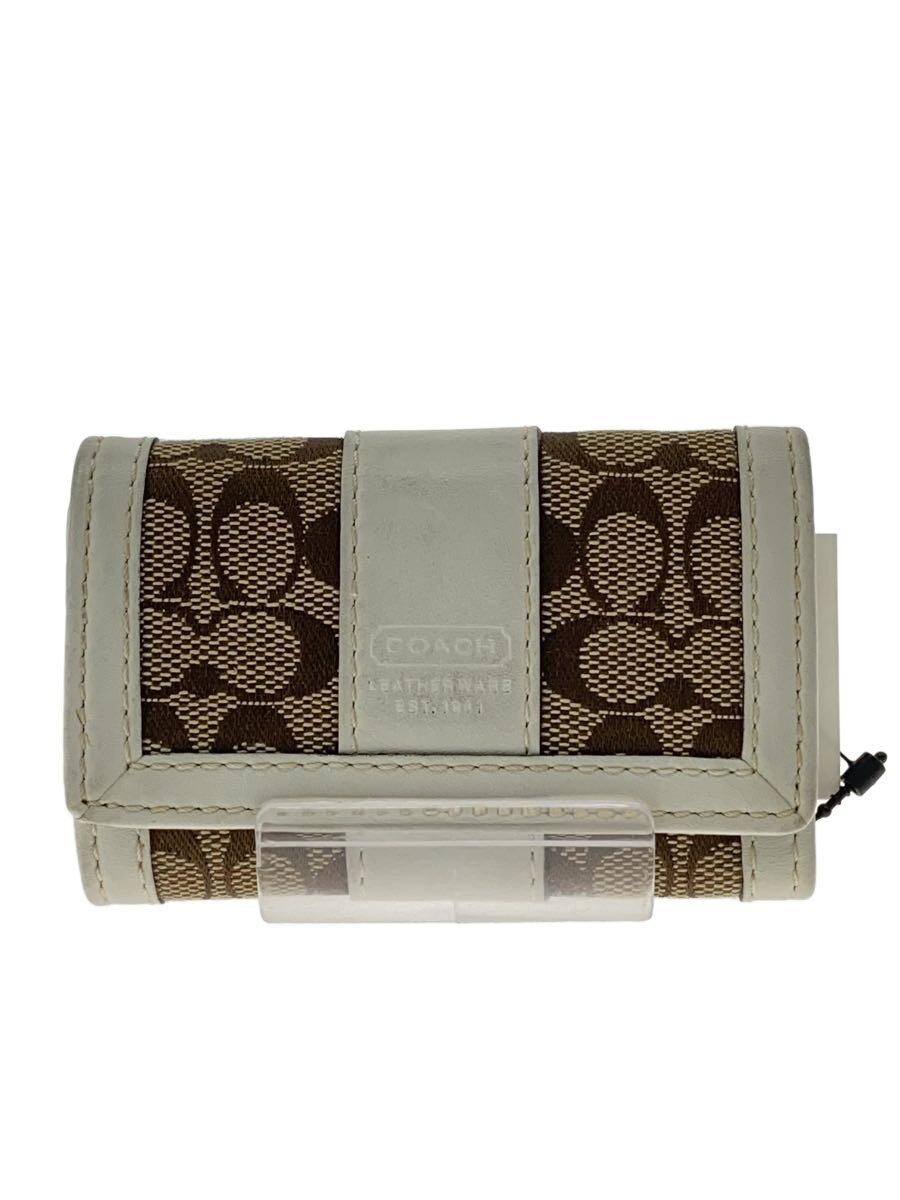 【中古】COACH◆キーケース/--/BEG/総柄/レディース【服飾雑貨他】