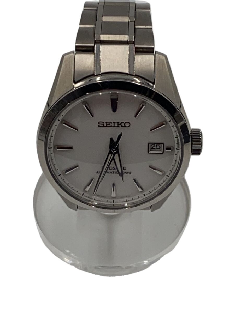 SEIKO◆自動巻腕時計/アナログ/WHT/SLV