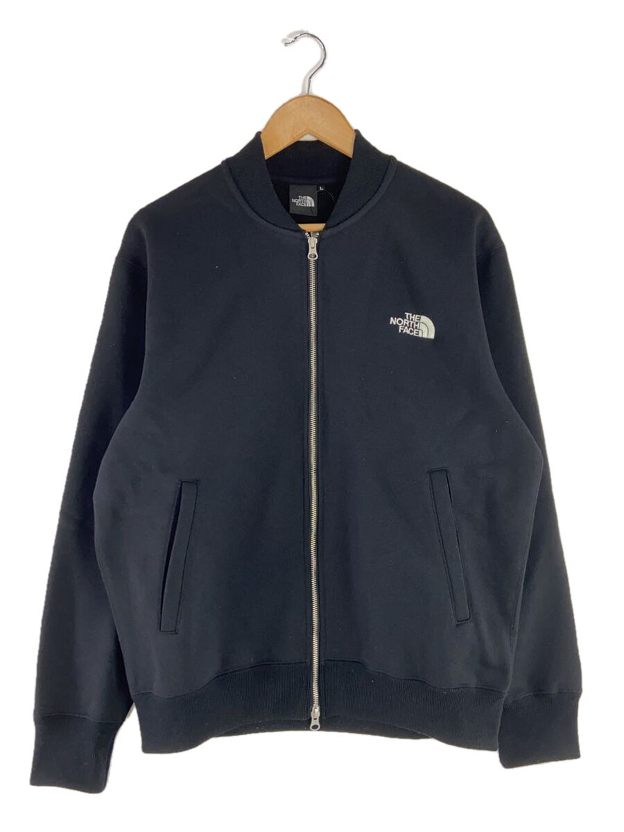 【中古】THE NORTH FACE◆BOMBER SWEAT_ボンバースウェット/L/ポリエステル/BLK【メンズウェア】