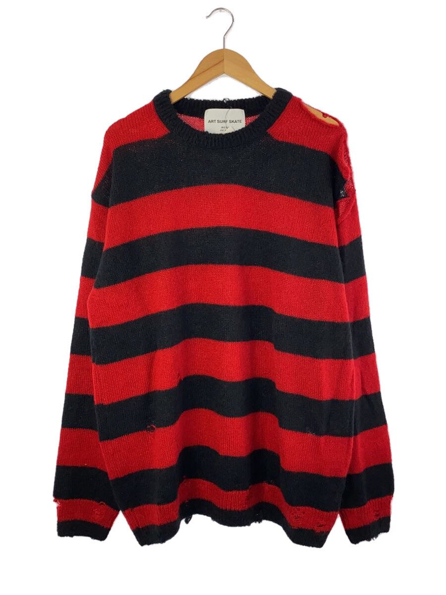 【中古】SURT◆ニット・セーター(厚手)/FREE/ナイロン/マルチカラー/ボーダー【メンズウェア】